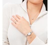 Daniel Wellington Montre Quadro 15.4x18.2 Acier 316L PVD plaqué or rose et argent
