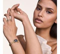 Montre Quadro Mini Charm Bezel Evergold Black Mop Gold