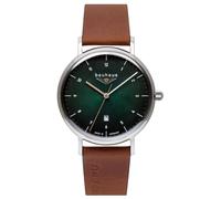 Bauhaus Montre à Quartz pour Homme avec Date et Bracelet en Cuir 2140, Vert, Standard-Größe, Bracelet