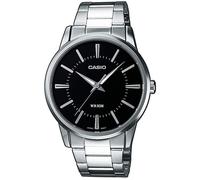 Montre Quartz CASIO MTP-1303PD-1AVEF Homme - Bracelet Argenté - Cadran Noir - Etanche 5 ATM