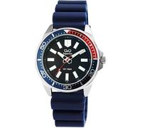 Montre Quartz Homme - Q&Q - S374J302Y - Acier inoxydable - Cadran Bleu - Bracelet Silicone