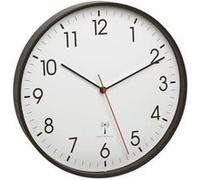 TFA Dostmann Horloge Murale analogique Radio-pilotée, 60.3537.01, avec Cadre métallique, Mouvement Silencieux, avec trotteuse, Noir