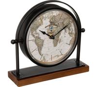 Montre rétro Flavia, cadran avec carte du monde, H 20 cm