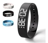 Montre-réveil Fitsleeps, bracelet alarme Fitsleeps, bracelet de réveil silencieux à vibrations pour les dormeurs profonds, montre intelligente sans rappel d'alarme pour hommes et femmes (Black)