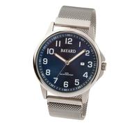 Montre ronde pour homme cadran bleu bracelet aimanté Couleur : Noir