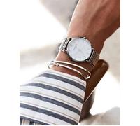 Rosefield Femme Montre The Upper East Side: Argent 33mm Boîtier Rond with Cadran Blanc and Bracelet Argent - UEWS-U22