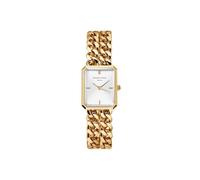 Rosefield Studio Double Chain Montre Femme - Bracelet Doré - Montre Femme avec Cadran Blanc - Acier Inoxydable - Résistante 3ATM - Luxe Élégant au Quotidien