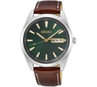 Montre - SEIKO - Classique - Cadran vert - Bracelet cuir marron - 40.2 mm