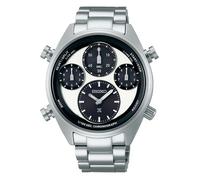 Seiko Montre chronographe pour homme Speedtimer SFJ001P1 Solaire Argenté/Blanc Bracelet