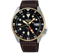 Montre - SEIKO - SSK036K1 - Automatique - GMT - Cuir Marron - Résistant à l'eau 50m