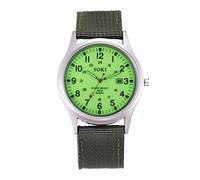 Montre sport à quartz pour homme en toile inoxydable avec date, vert clair, taille unique