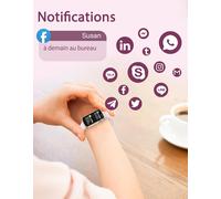 Montre Sport Femme Montre Connectée Pour Android Ios Montre Running Sport Petite Podometre Marche Cardio Oxymetre Calories Contrôle De La Caméra Minuteur Chronometre Gris[MON9260110]