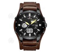 Montre Sport - INN® - Montre Homme - Électronique - Étanche 30m - Bracelet Marron