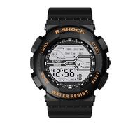 Montre sport tendance pour homme avec écran LCD chronomètre et date en caoutchouc, doré, taille unique