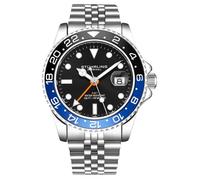 Montre - STÜHRLING - 10 ATM - Quartz Suisse - Acier 42mm - Argent, Noir, Bleu