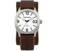 Montre SUPERDRY acier bracelet cuir marron homme
