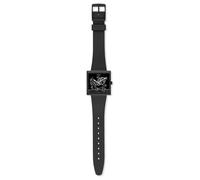 Montre pour femme Swatch Break à cadran noir lâche bracelet en silicone SO34Z103