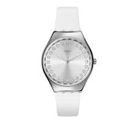 Montre - SWATCH - BRIGHT BLAZE - Cuir Blanc - Étanchéité 3 ATM - Quartz Analogique