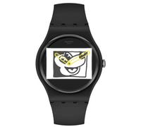 Montre Swatch Keith Haring X Disney Mickey Mouse Blanc Sur Noir SUOZ337