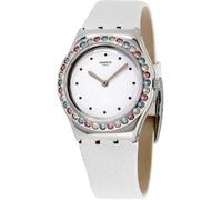 Montre - Swatch - YLS201 - Cuir Blanc - Quartz - Mixte 33mm