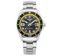 Swiss Alpine Military by Grovana 7029.1138SAM Montre analogique à Quartz Suisse pour Homme avec Bracelet en Acier Inoxydable, Acier/Acier/SW-Jaune - 1138sam, Bracelet