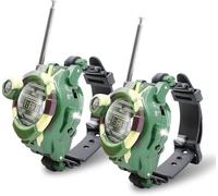 Montre talkie-walkie, montre espion, jouet militaire pour enfants de 8 à 12 ans, montre numérique 7 en 1, émetteur-récepteur bidirectionnel longue portée avec lampe de poche, cool