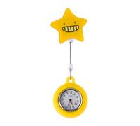 Montre Télescopique pour Infirmière, Poche Suspendue, Jaune Plastique | Précision Horaire, Design Simple et Cartoon, Usage Médical, pour Infirmière et Médecin