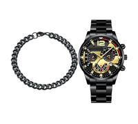 Montre tendance pour homme - Montre élégante avec calendrier et bracelet pour anniversaire, fête des pères, Saint-Valentin, Noir , Refer to description, Unisexe