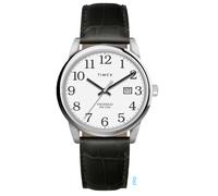 Montre TIMEX en cuir noir boitier acier Easy reader 35 mm couleur : Boitier doré / bracelet bordeaux