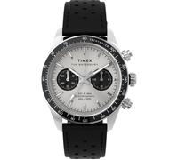 Timex Montre Chronographe Waterbury Heritage Homme Argenté Bracelet Cuir Taille ONE SIZE