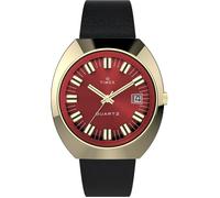 Montre TIMEX Q 1972 Reissue dorée cadran rouge 39 mm