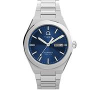 Montre TIMEX Q Continental Day and Date cadran bleu 39 mm couleur de cadran : Cadran bleu