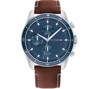 Tommy Hilfiger Montre Analogique Multifunction à Quartz pour Homme avec Bracelet en Acier Inoxydable et en Piel