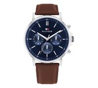 Montre Tommy Hilfiger Homme 1710585 Analogique Multifonction avec Mouvement à Quartz et Bracelet en Acier Inoxydable ou en Cuir