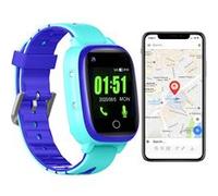 Montre Traceur Gps 4g Pour Senior Enfant Localisation Température Cardio Pression Bleu Yonis