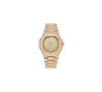 Montre unisexe en acier et diamants pour homme, style hip-hop, marque de luxe, dorée