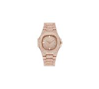 Montre unisexe en acier et diamants pour homme, style hip-hop, marque de luxe, dorée, rose doré