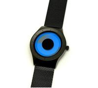 Montre Unisexe Futuriste Acier Noir Maille milanaise Épuré Original Spirale New