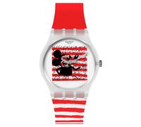Montre unisexe Swatch Disney Mickey Marinere cadran blanc bracelet silicone G...