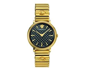 Montre Versace Icon Classic Bleu Marine Cuir Bleu Argent Or Acier 42mm VEV900219