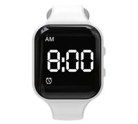 Montre vibrante étanche et silencieuse avec minuterie et 15 alarmes quotidiennes, blanc, Décontracté