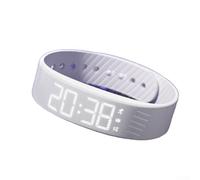 Montre vibrante silencieuse, alarme vibrante avec double alerte de vibration, suivi du sommeil et moniteur de distance (blanc)