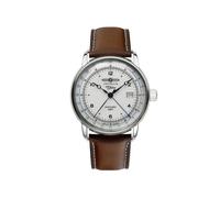 Montre - ZEPPELIN - 100 Jahre - Acier 43mm - Automatique GMT - Cuir Marron