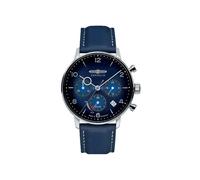 Montre - Zeppelin - Hindenburg - Acier - Chronographe Solaire - Cuir Bleu
