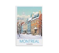 Montréal Canada - Affiches de voyage vintage - Impression sur toile pour salon, chambre à coucher, dortoir, maison, bureau (30 x 45 cm)
