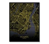Montreal carte ville city map nuit