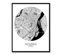 Montreal carte ville city map rond