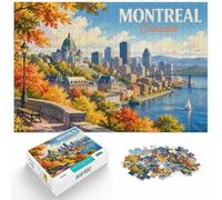 Montreal Cityscape Poster Puzzle Adulte 1000pcs (70x50cm) Idée Cadeau | Pour les jours libres de décembre : ce puzzle 1000 pièces adulte offre une activité classique pour Noël.