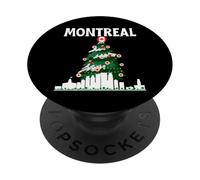 Montréal, Ligne d'horizon du Canada, Drapeau Canadien, Arbre de Noël, Amour PopSockets PopGrip Adhésif