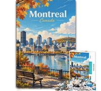 Montreal Skyline Autumn Puzzle À Motif 1000pcs (38x26cm) Adulte | Pour la période de l'Avent : ce puzzle 1000 pièces pour adultes offre aux adultes un loisir calme en hiver.